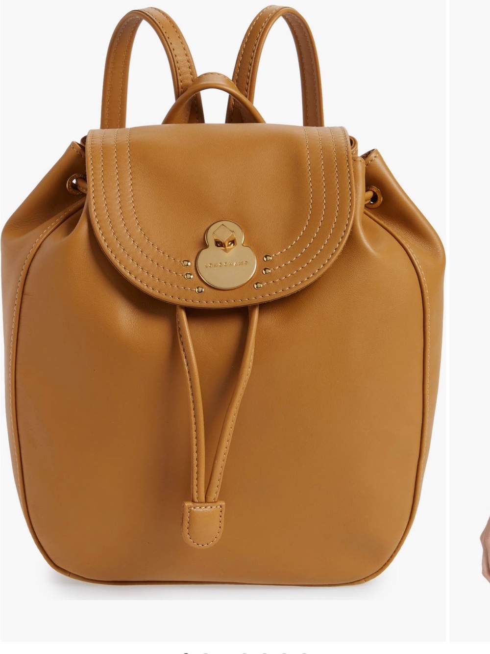 Longchamp Cavalcade Tan Leather Backpack - Cognac Brown EUC